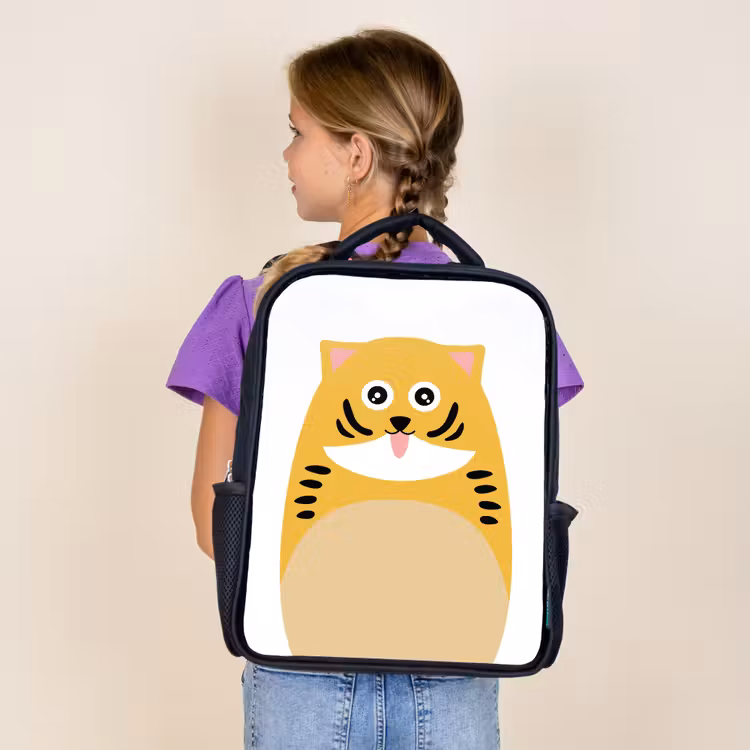 Sac à dos enfant - Noir - Portrait d'animal - chat - enfants — 4