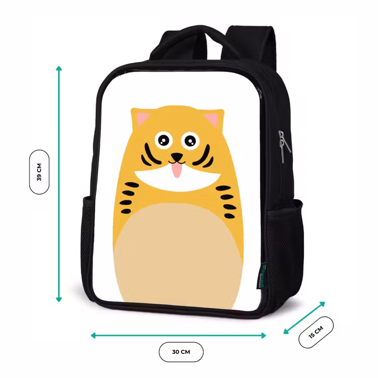 Sac à dos enfant - Noir - Portrait d'animal - chat - enfants — 8