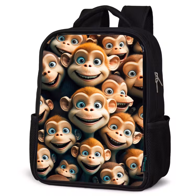 Sac à dos enfant - Noir - Traits de singe — 6