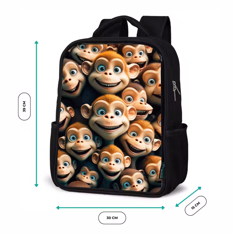 Sac à dos enfant - Noir - Traits de singe — 8