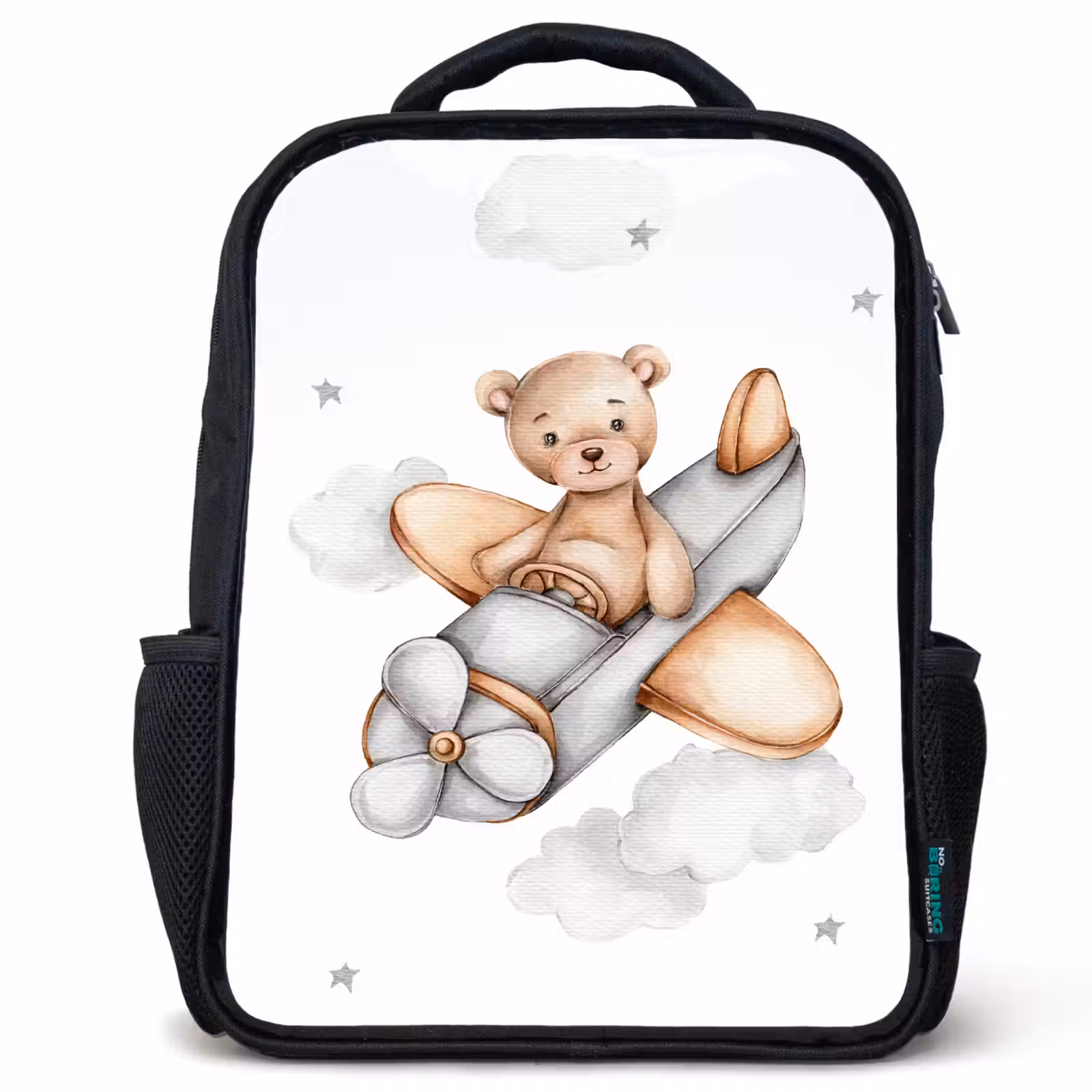 Sac à dos enfant - Noir - Ours - Avion - Étoiles - Enfants — 1