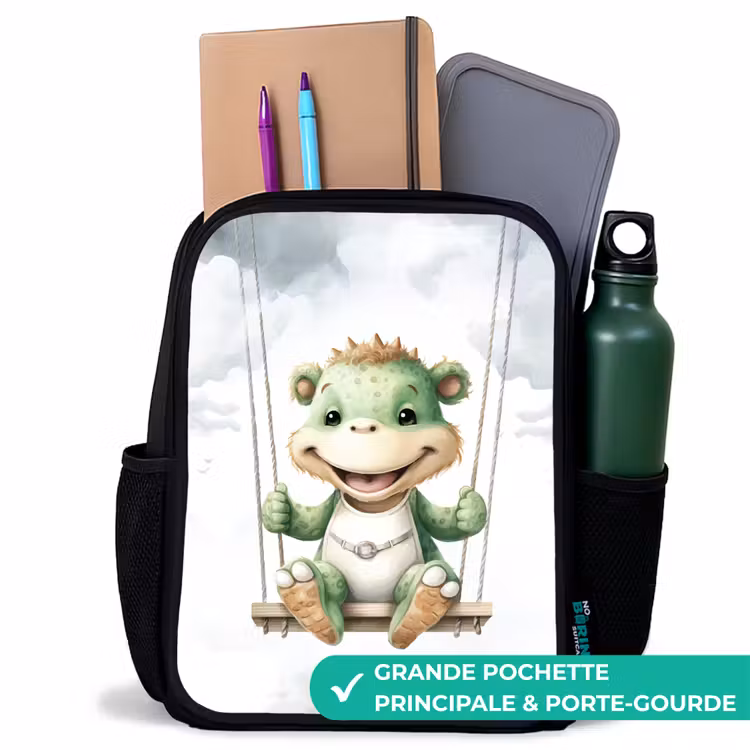 Sac à dos enfant - Noir - Dragon - Bébé animal - Enfants — 10