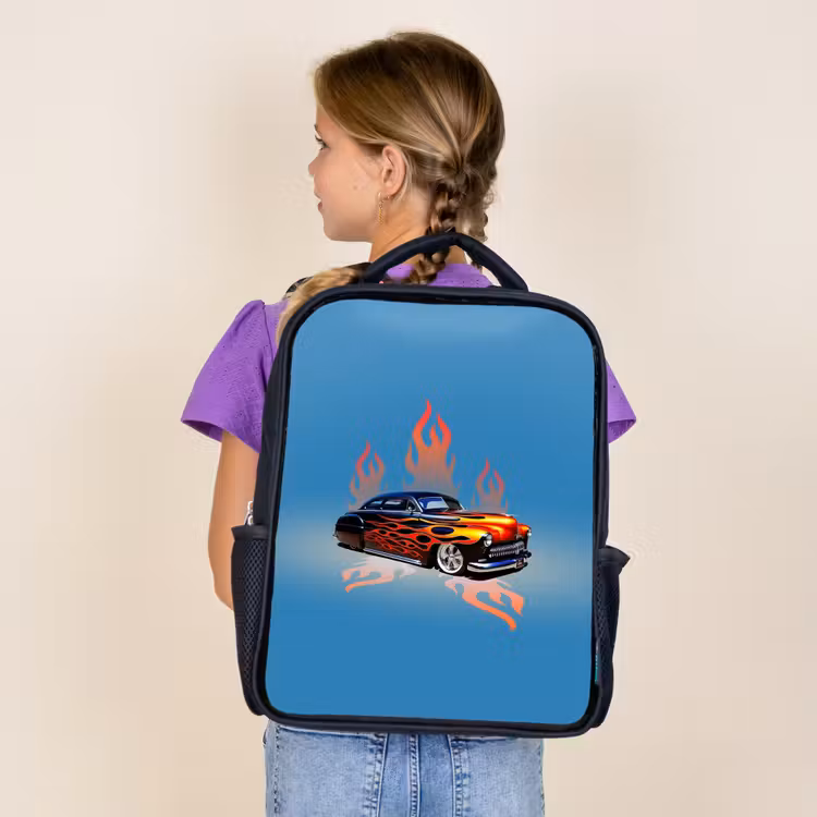 Sac à dos enfant - Noir - Flammes de hotrod — 4