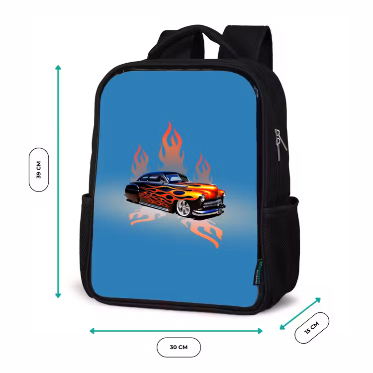 Sac à dos enfant - Noir - Flammes de hotrod — 8
