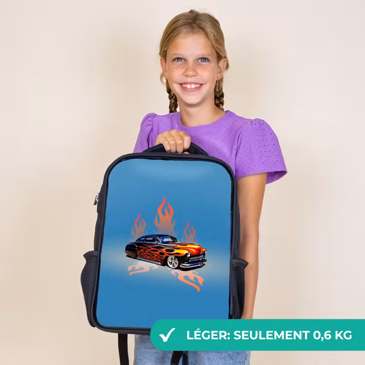 Sac à dos enfant - Noir - Flammes de hotrod — 9