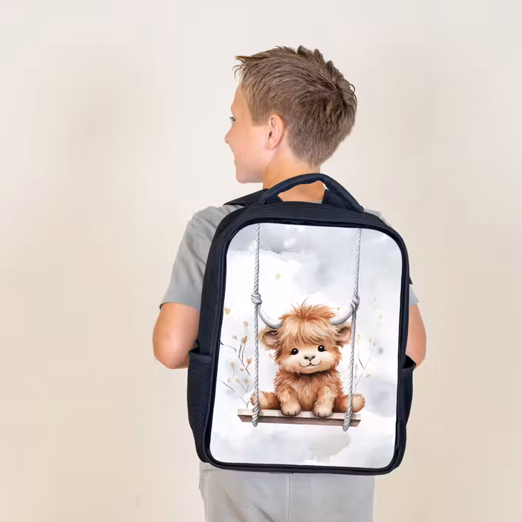 Sac à dos enfant - Noir - Highlander écossais - Animaux - Enfants — 2