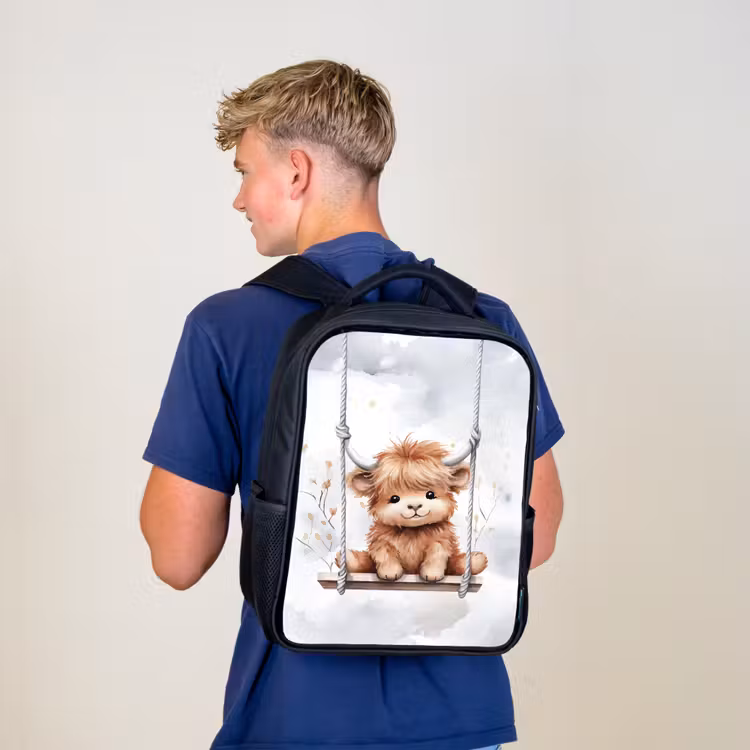 Sac à dos enfant - Noir - Highlander écossais - Animaux - Enfants — 5