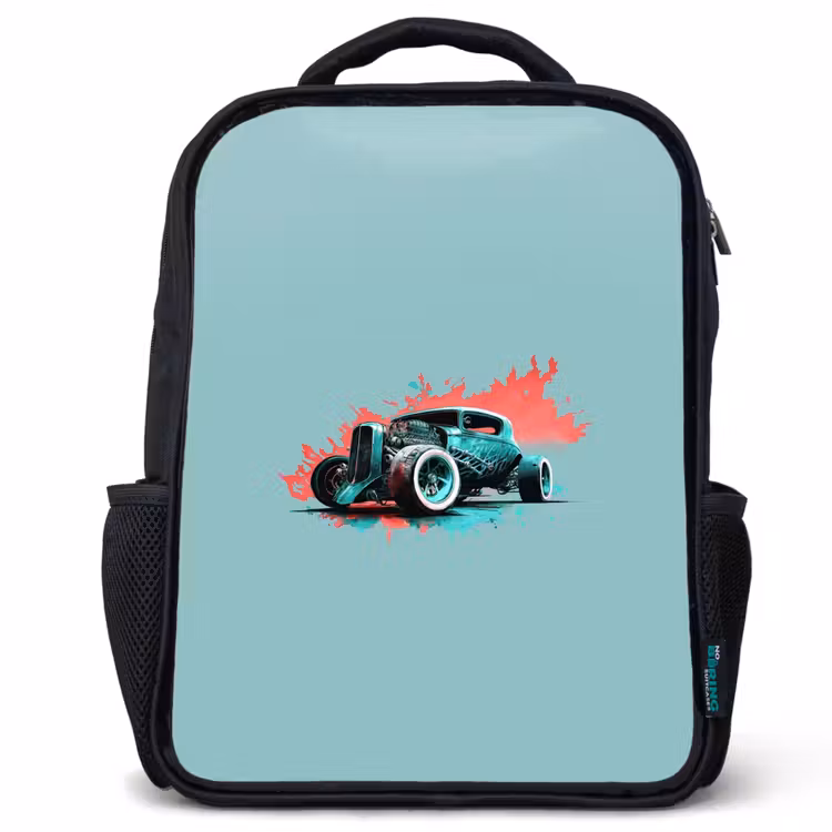 Sac à dos enfant - Noir - Hotrod turquoise — 1