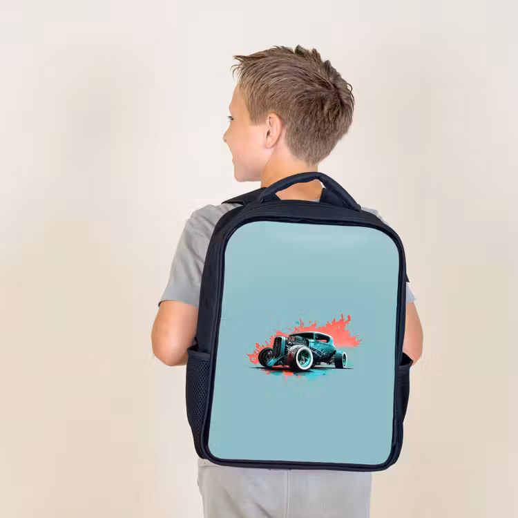 Sac à dos enfant - Noir - Hotrod turquoise — 2