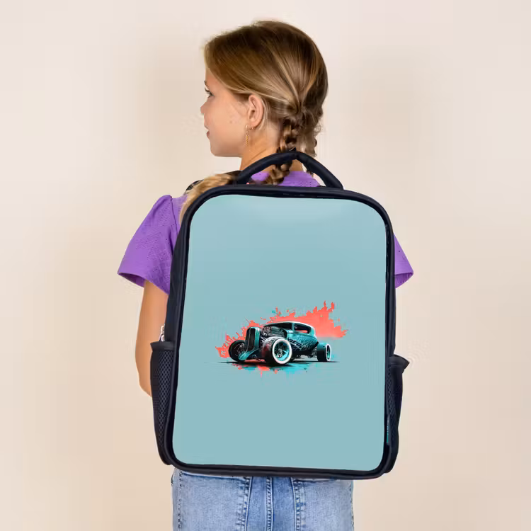 Sac à dos enfant - Noir - Hotrod turquoise — 4