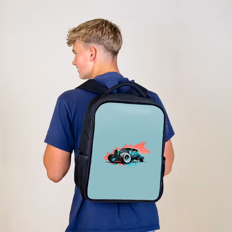 Sac à dos enfant - Noir - Hotrod turquoise — 5