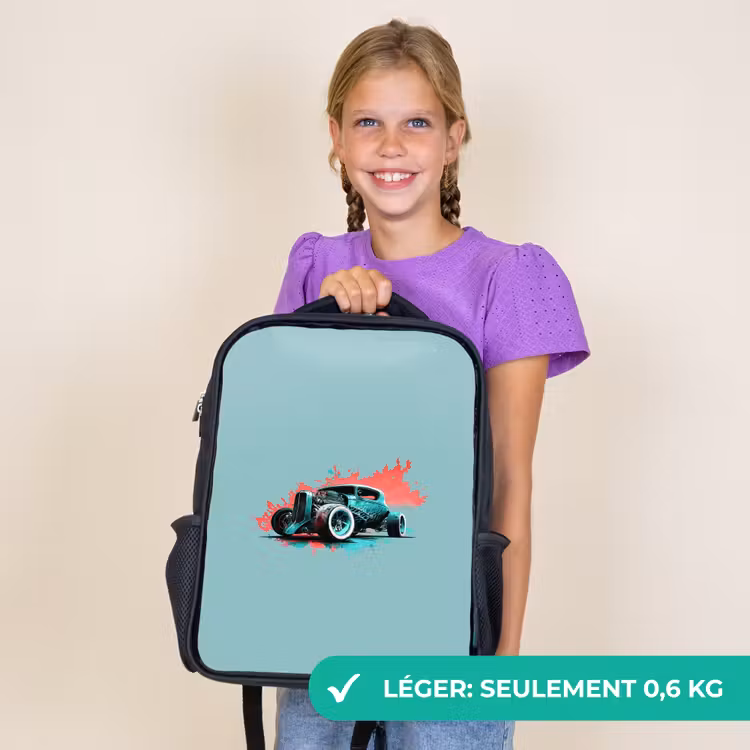 Sac à dos enfant - Noir - Hotrod turquoise — 9