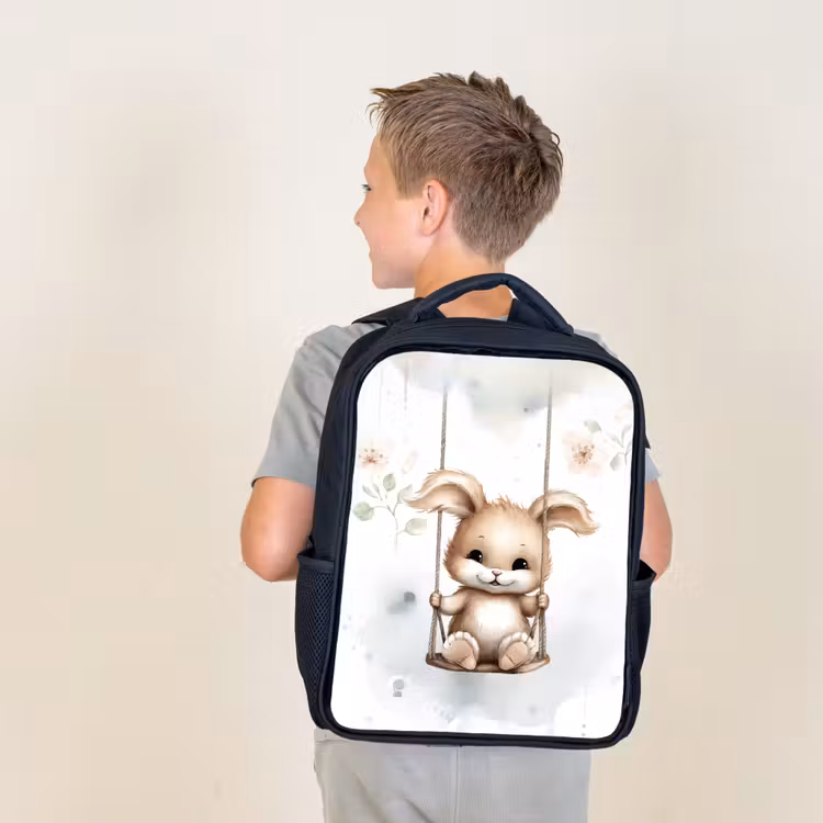 Sac à dos enfant - Noir - Lapin - Bébé animal - Enfants — 2