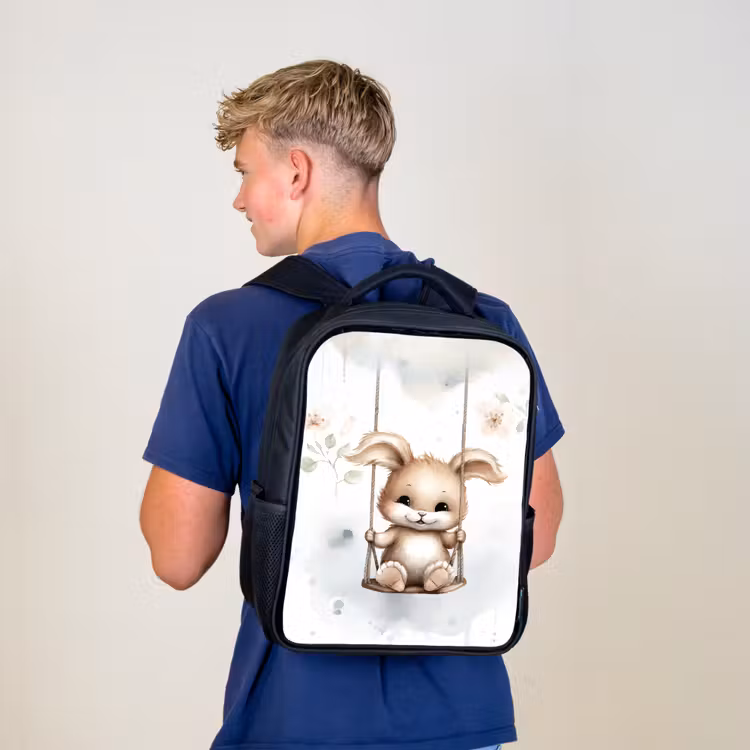 Sac à dos enfant - Noir - Lapin - Bébé animal - Enfants — 5
