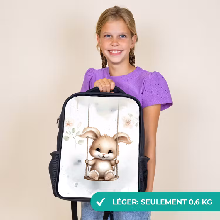 Sac à dos enfant - Noir - Lapin - Bébé animal - Enfants — 9