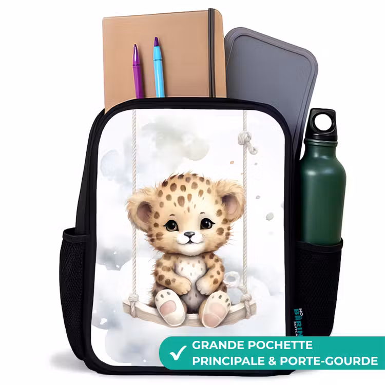 Sac à dos enfant - Noir - Léopard - Animal - Enfants — 10