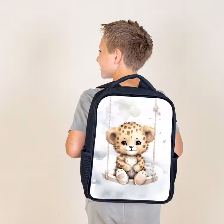 Sac à dos enfant - Noir - Léopard - Animal - Enfants — 2