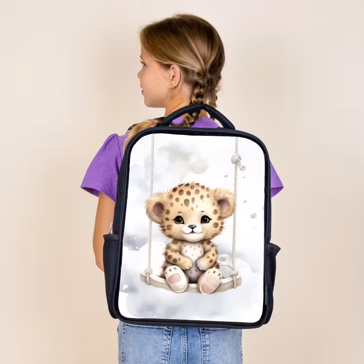 Sac à dos enfant - Noir - Léopard - Animal - Enfants — 4