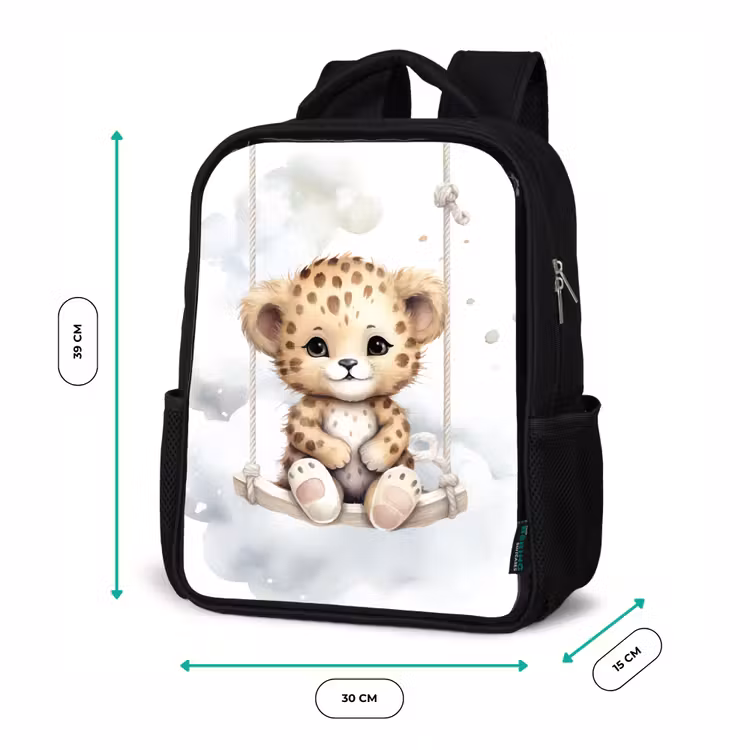 Sac à dos enfant - Noir - Léopard - Animal - Enfants — 8
