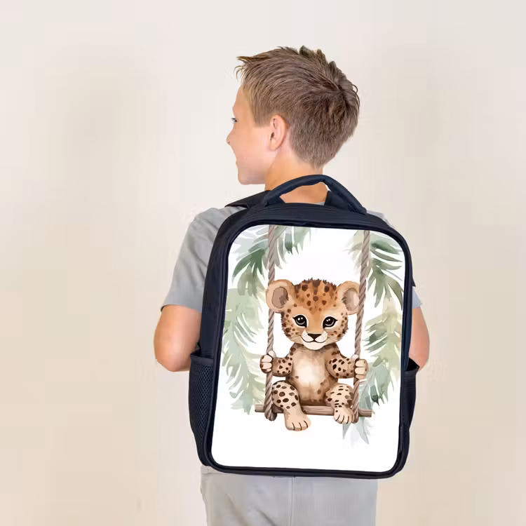 Sac à dos enfant - Noir - Léopard - Animal - Enfants - Jungle — 2