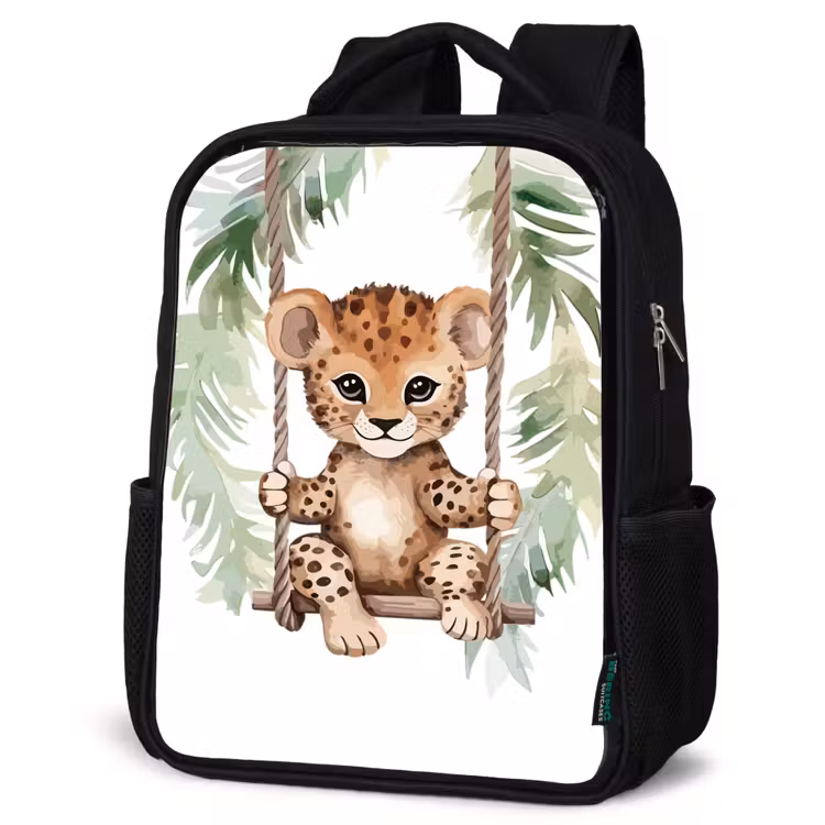 Sac à dos enfant - Noir - Léopard - Animal - Enfants - Jungle — 6