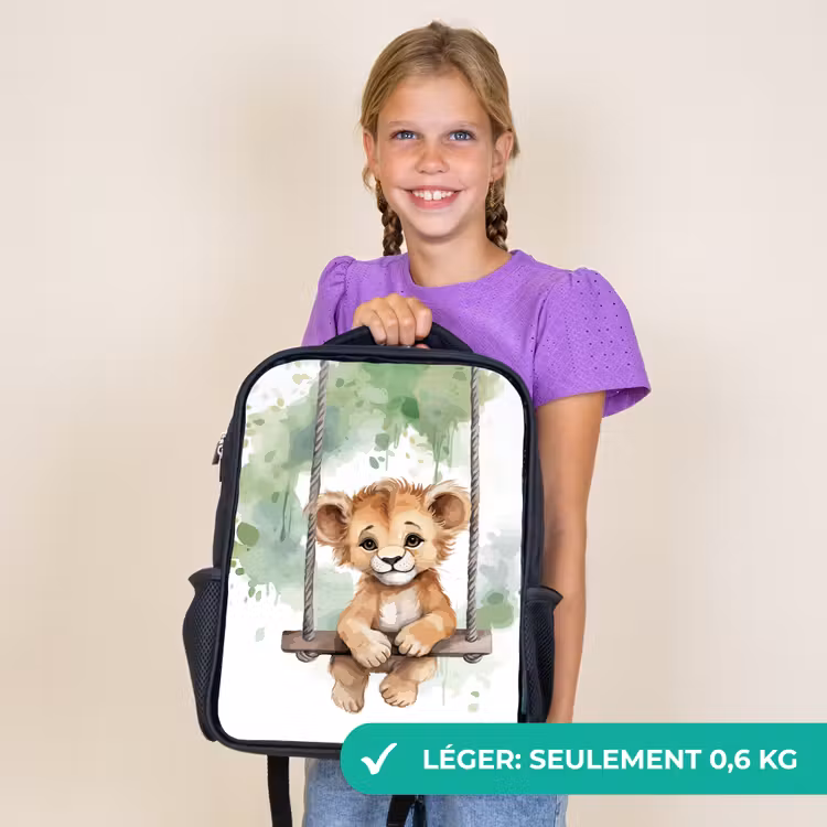 Sac à dos enfant - Noir - Lion - Animal - Enfants - Jungle — 9