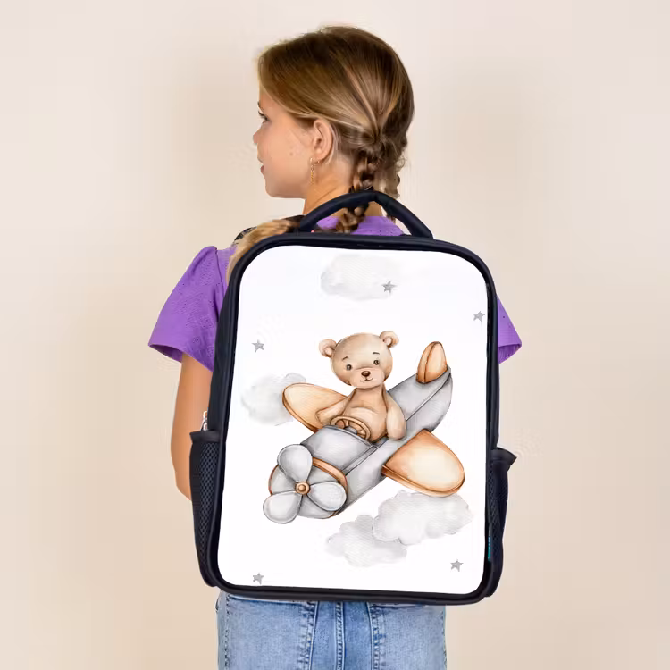 Sac à dos enfant - Noir - Ours - Avion - Étoiles - Enfants — 4