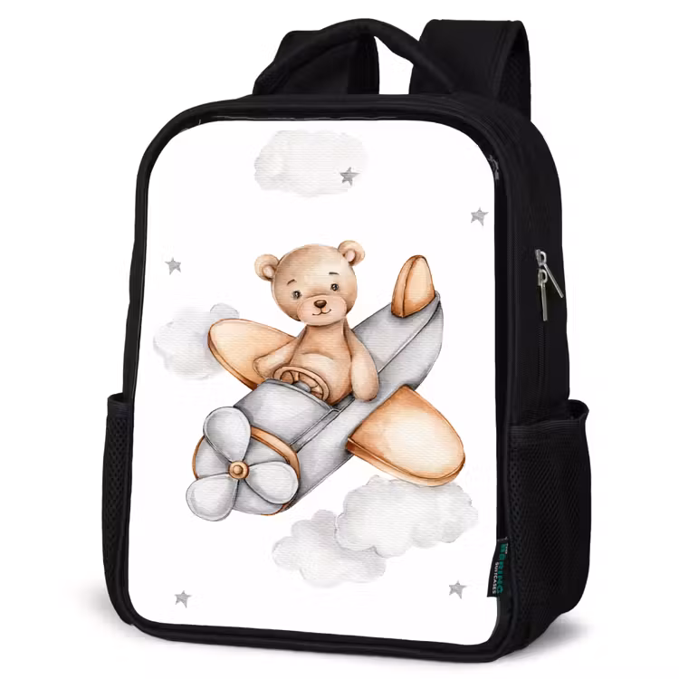 Sac à dos enfant - Noir - Ours - Avion - Étoiles - Enfants — 6
