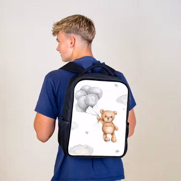 Sac à dos enfant - Noir - Ours - Ballon - Étoiles - Enfants — 5
