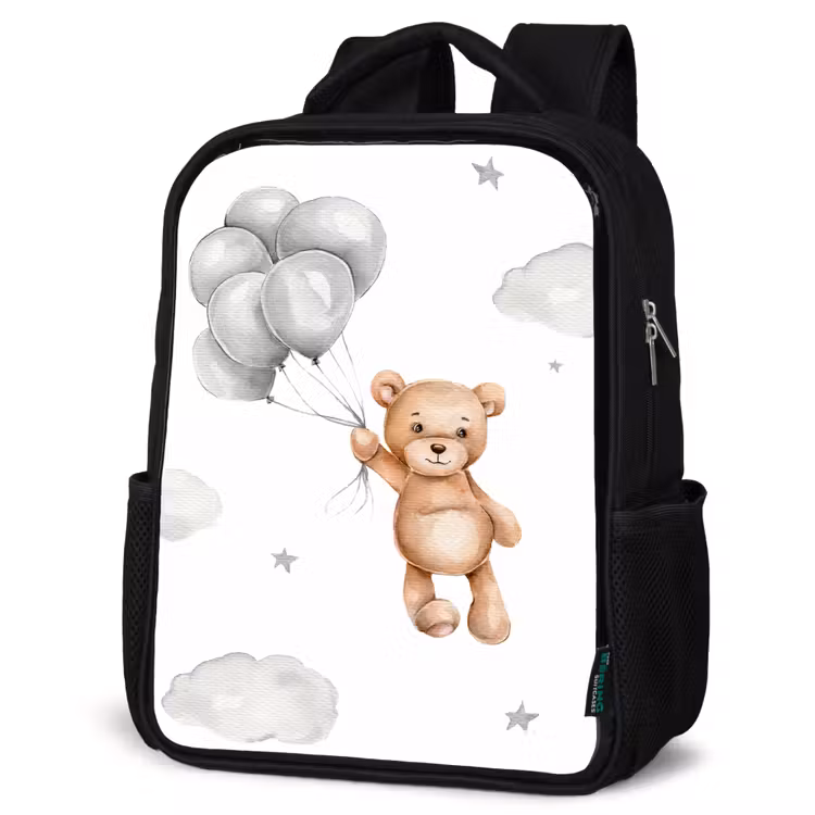 Sac à dos enfant - Noir - Ours - Ballon - Étoiles - Enfants — 6