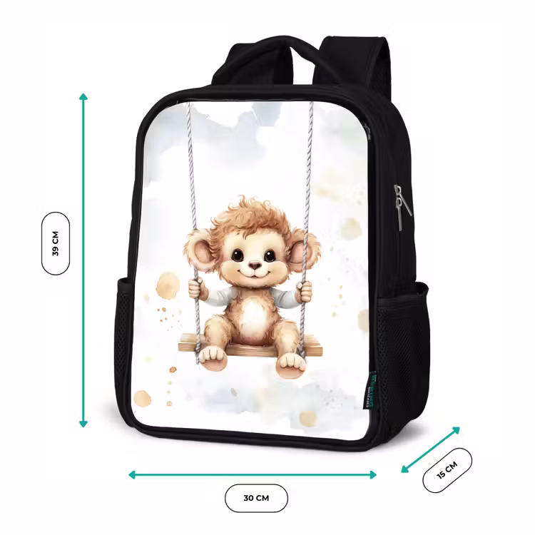 Sac à dos enfant - Noir - Singe - Animal - Enfants — 8