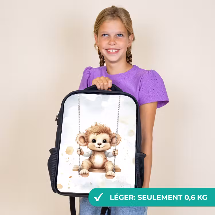 Sac à dos enfant - Noir - Singe - Animal - Enfants — 9