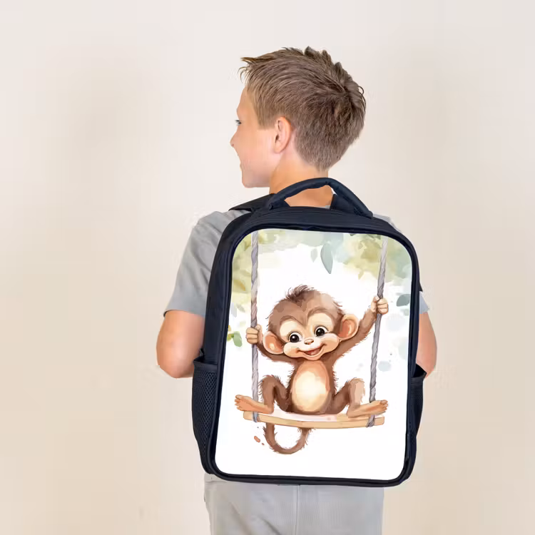 Sac à dos enfant - Noir - Singe - Animal - Enfants - Jungle — 2