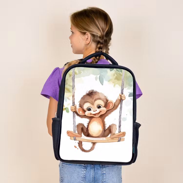 Sac à dos enfant - Noir - Singe - Animal - Enfants - Jungle — 4