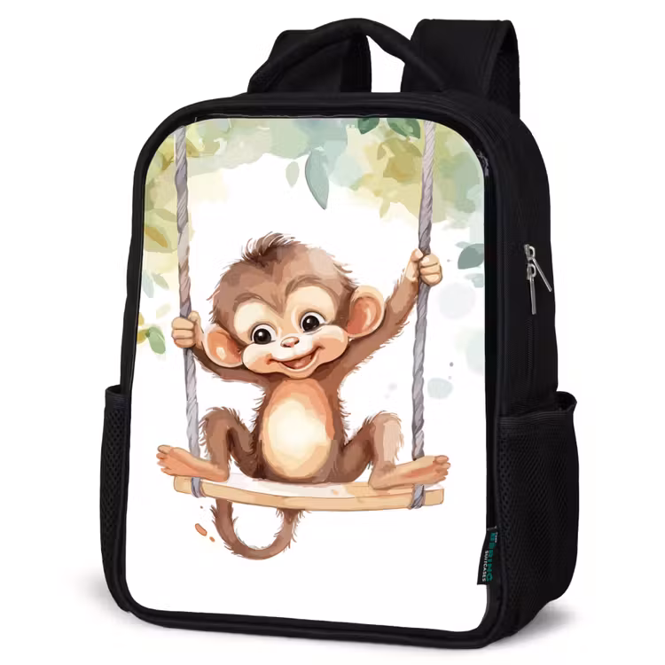 Sac à dos enfant - Noir - Singe - Animal - Enfants - Jungle — 6