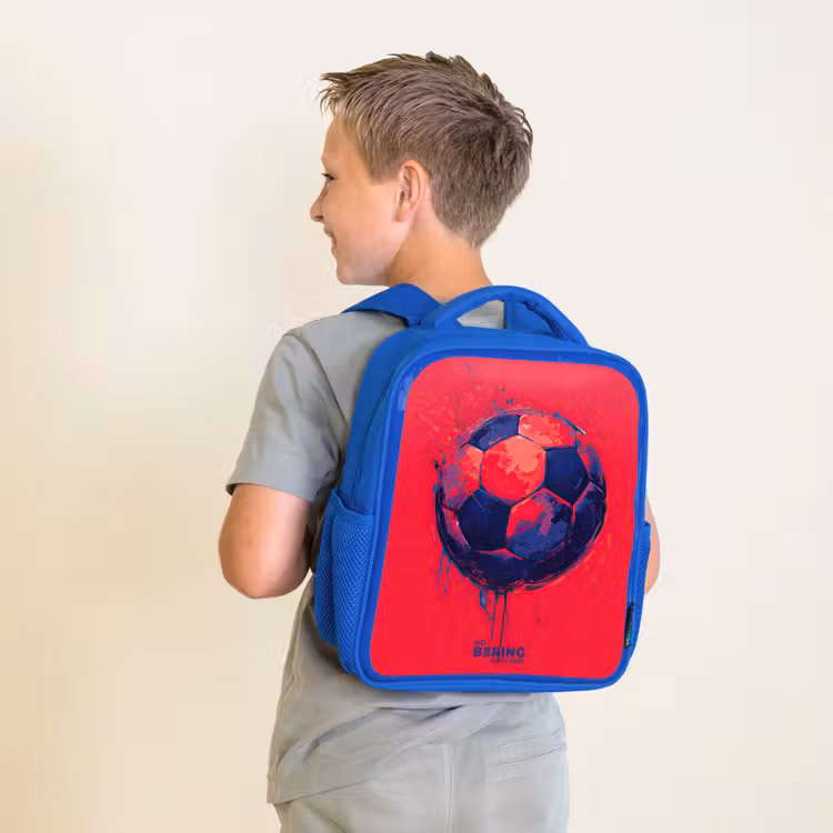 Sac à dos enfant - Bleu - Football - Peinture - Bleu - Rouge — 2