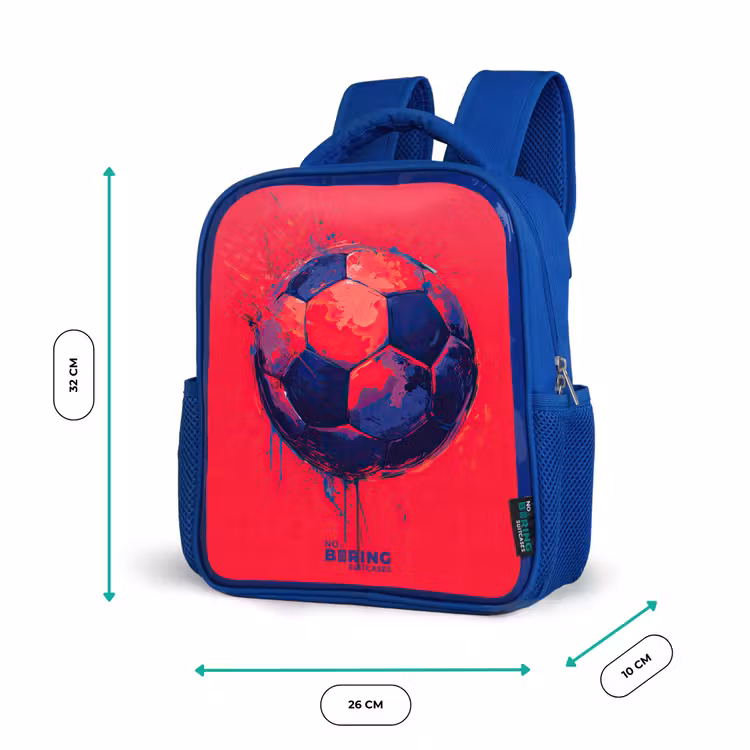 Sac à dos enfant - Bleu - Football - Peinture - Bleu - Rouge — 6