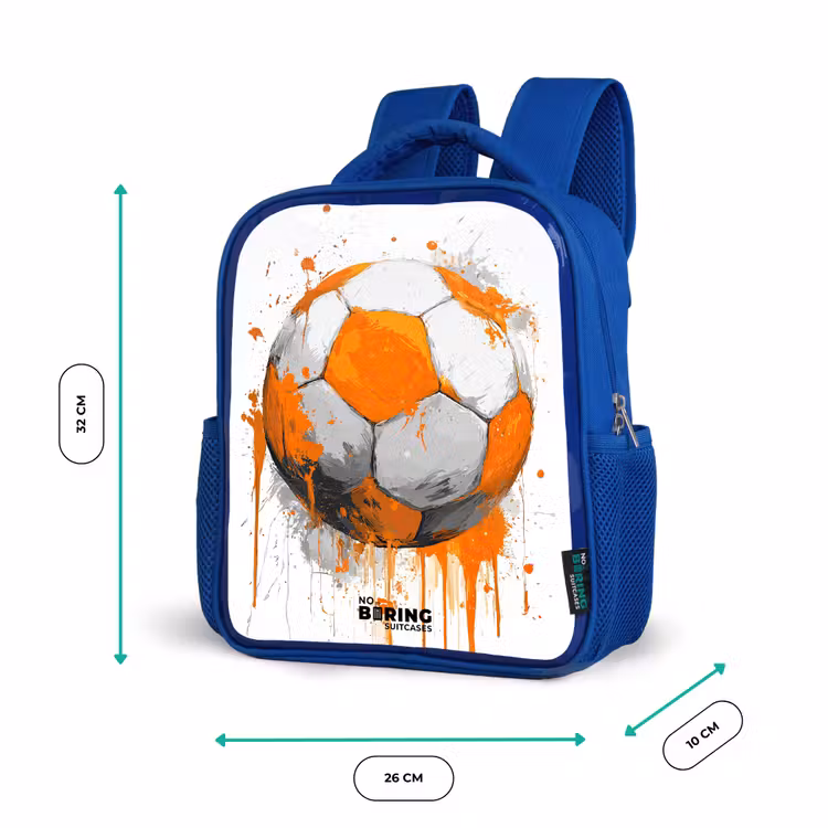 Sac à dos enfant - Bleu - Football - Peinture - Orange — 6
