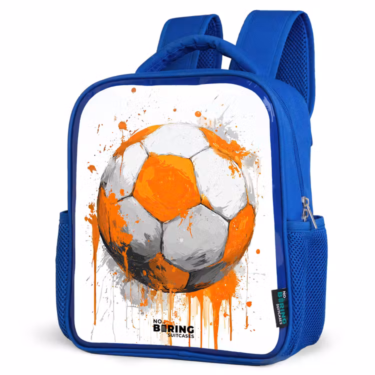 Sac à dos enfant - Bleu - Football - Peinture - Orange — 7
