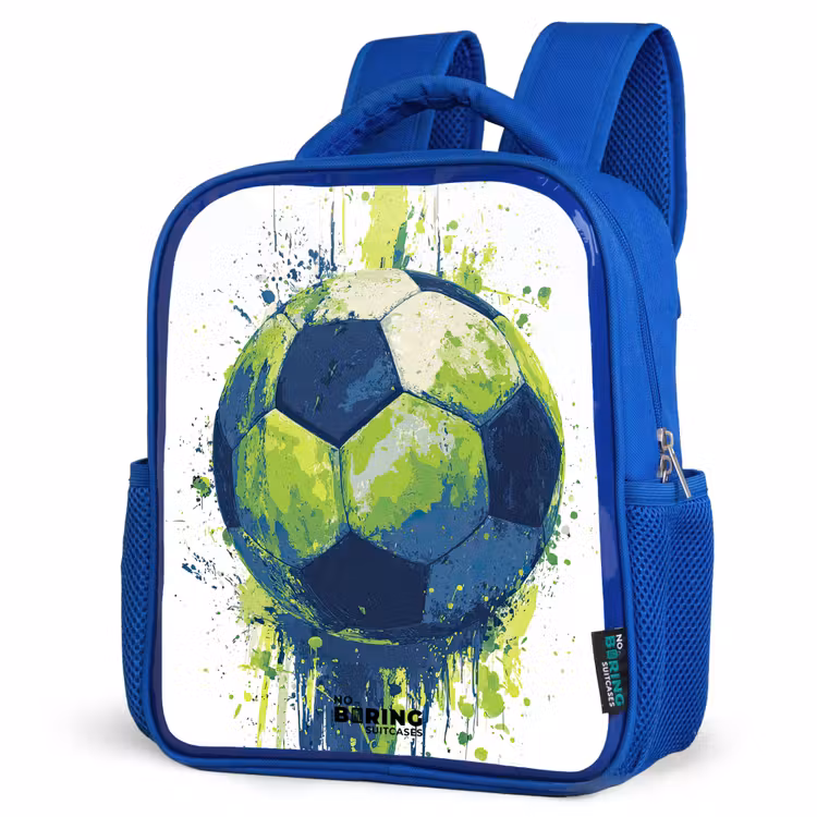 Sac à dos enfant - Bleu - Football - Peinture - Vert - Bleu — 7