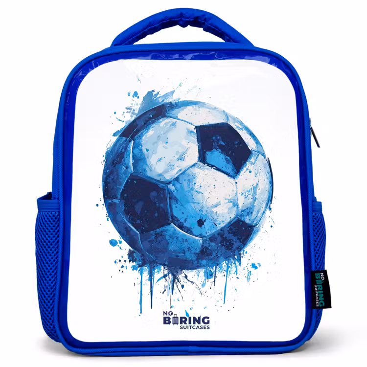 Sac à dos enfant - Bleu - Football - Taches d'encre - Bleu - Ballon — 1