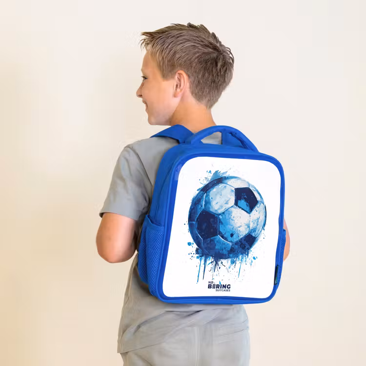 Sac à dos enfant - Bleu - Football - Taches d'encre - Bleu - Ballon — 2