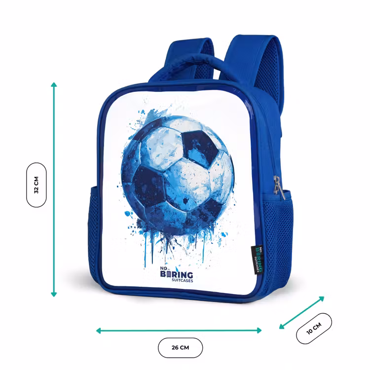 Sac à dos enfant - Bleu - Football - Taches d'encre - Bleu - Ballon — 6