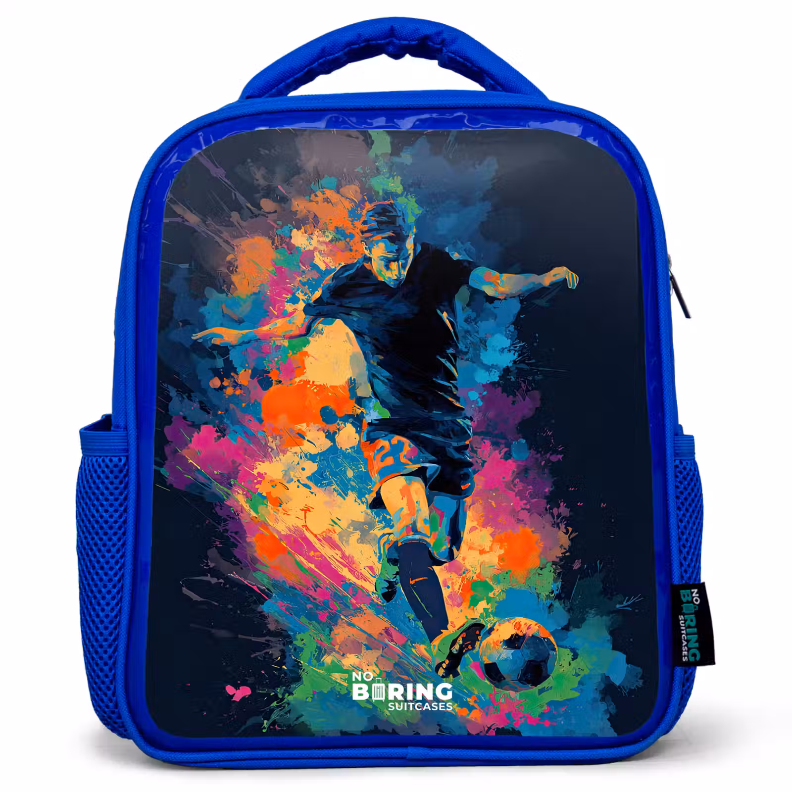 Sac à dos enfant - Bleu - Néon - footballeur - coloré — 1