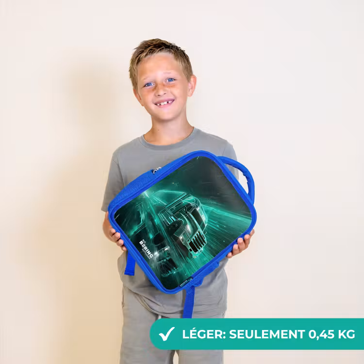 Sac à dos enfant - Bleu - Camion - Néon - Vert - Ville — 3