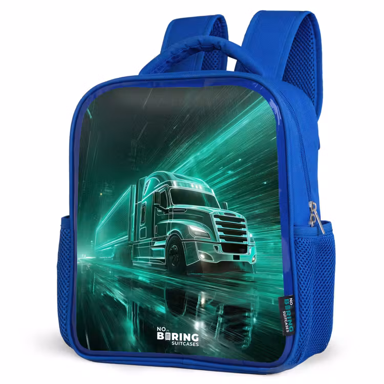 Sac à dos enfant - Bleu - Camion - Néon - Vert - Ville — 7