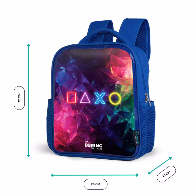 Sac à dos enfant - Bleu - Contrôleur - Symboles - Néon — 6
