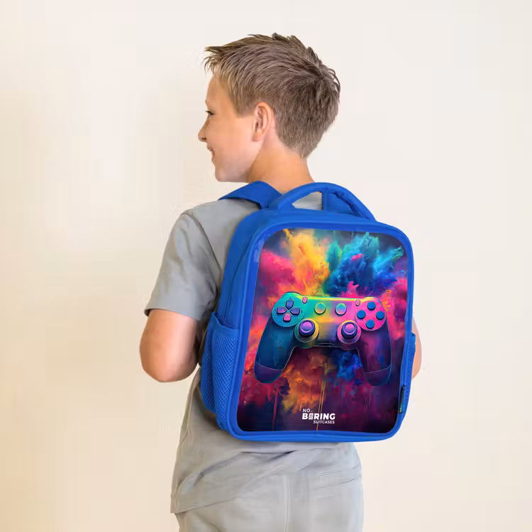 Sac à dos enfant - Bleu - Jeu - Contrôleur - Coloré - Explosion — 2
