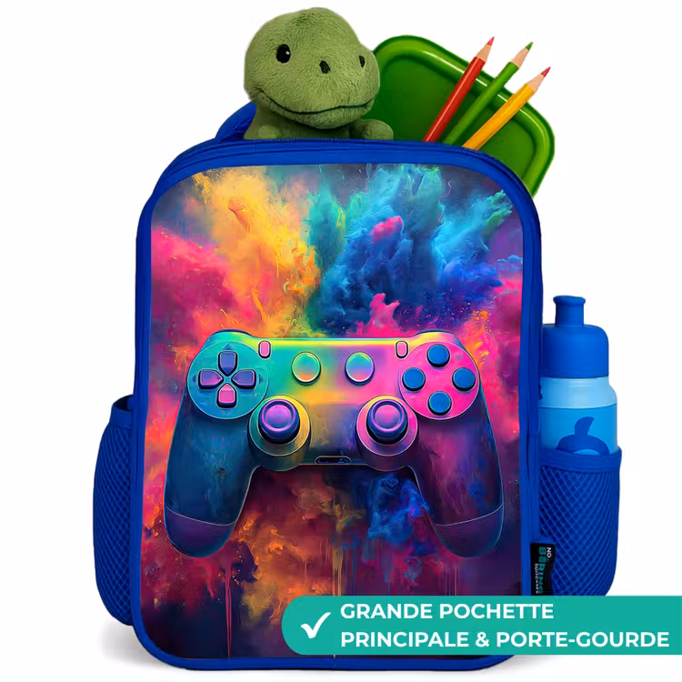 Sac à dos enfant - Bleu - Jeu - Contrôleur - Coloré - Explosion — 5