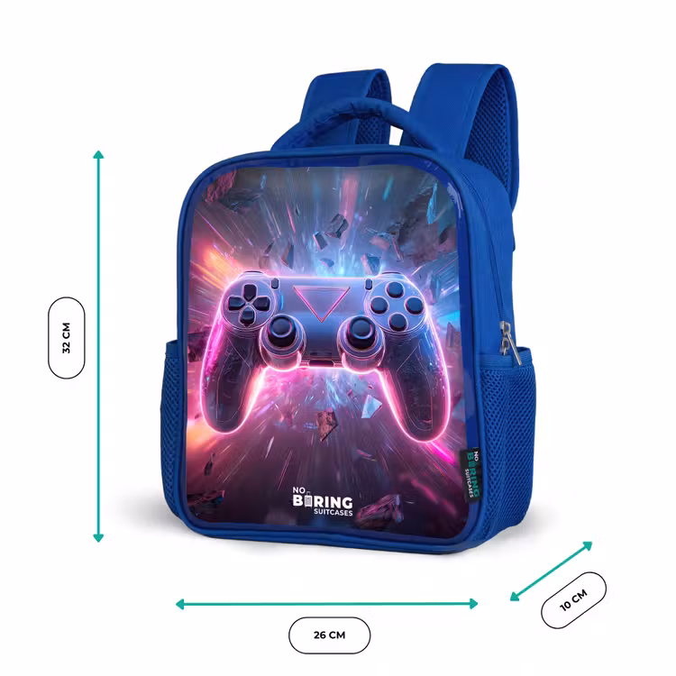Sac à dos enfant - Bleu - Jeu - Contrôleur - Neon — 6
